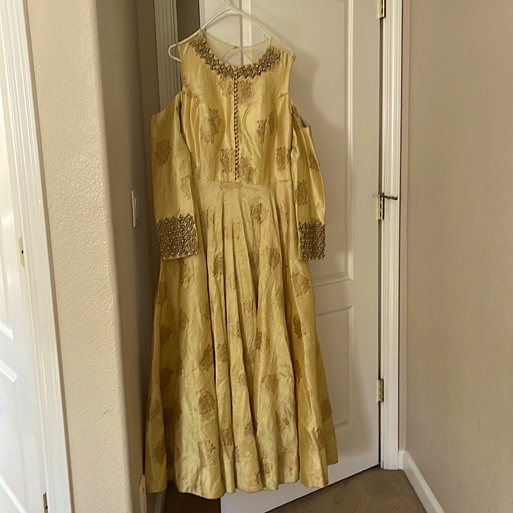 Beautiful Indian long dress cold  shoulder very pretty material